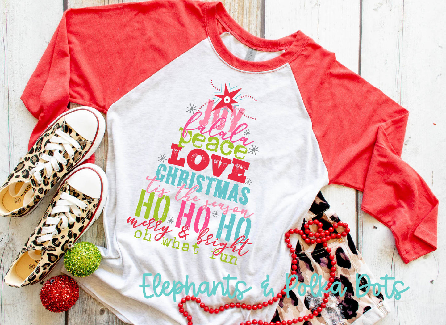 Christmas Word Tree Raglan