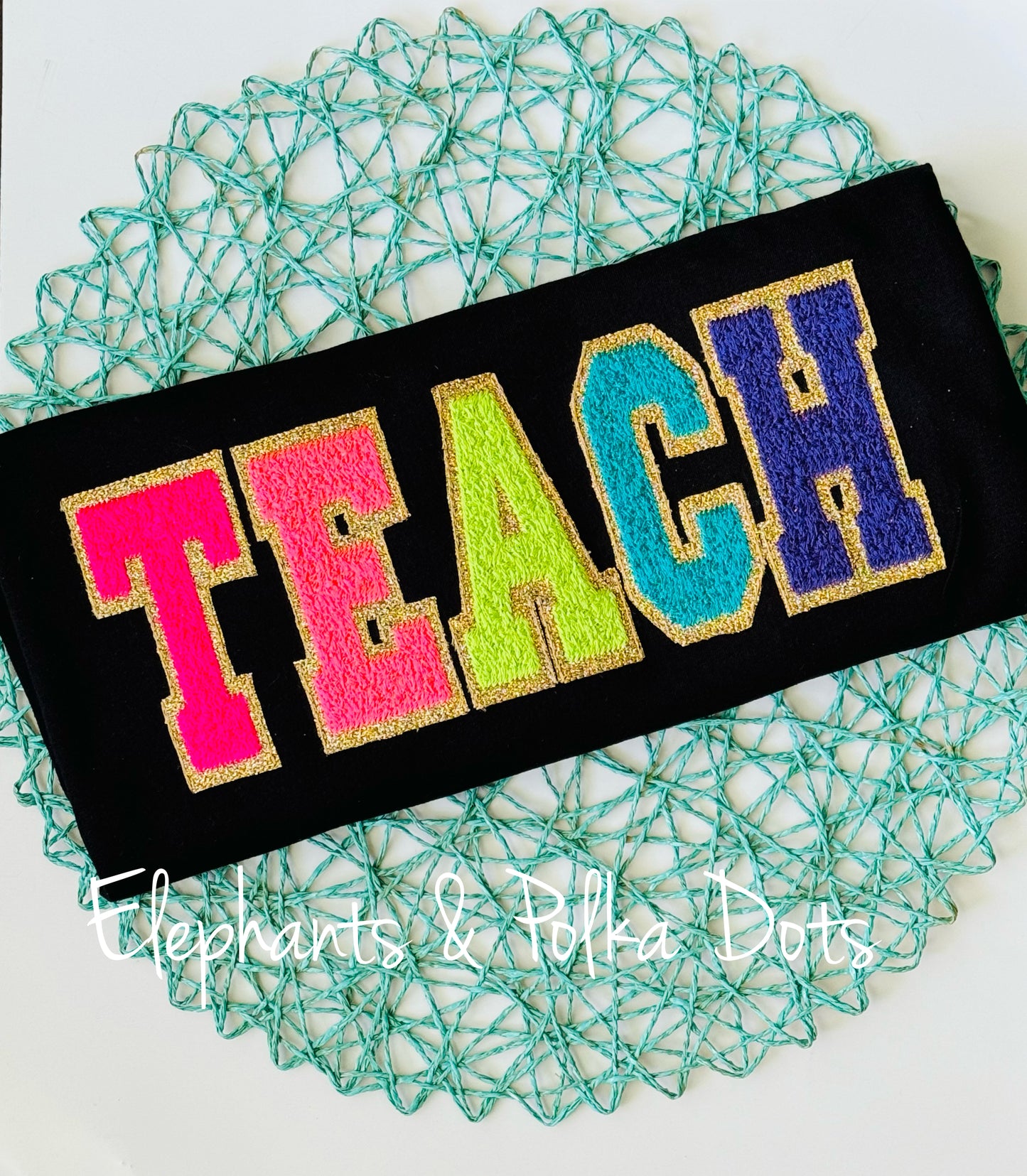 Faux Chenille Teach Shirt
