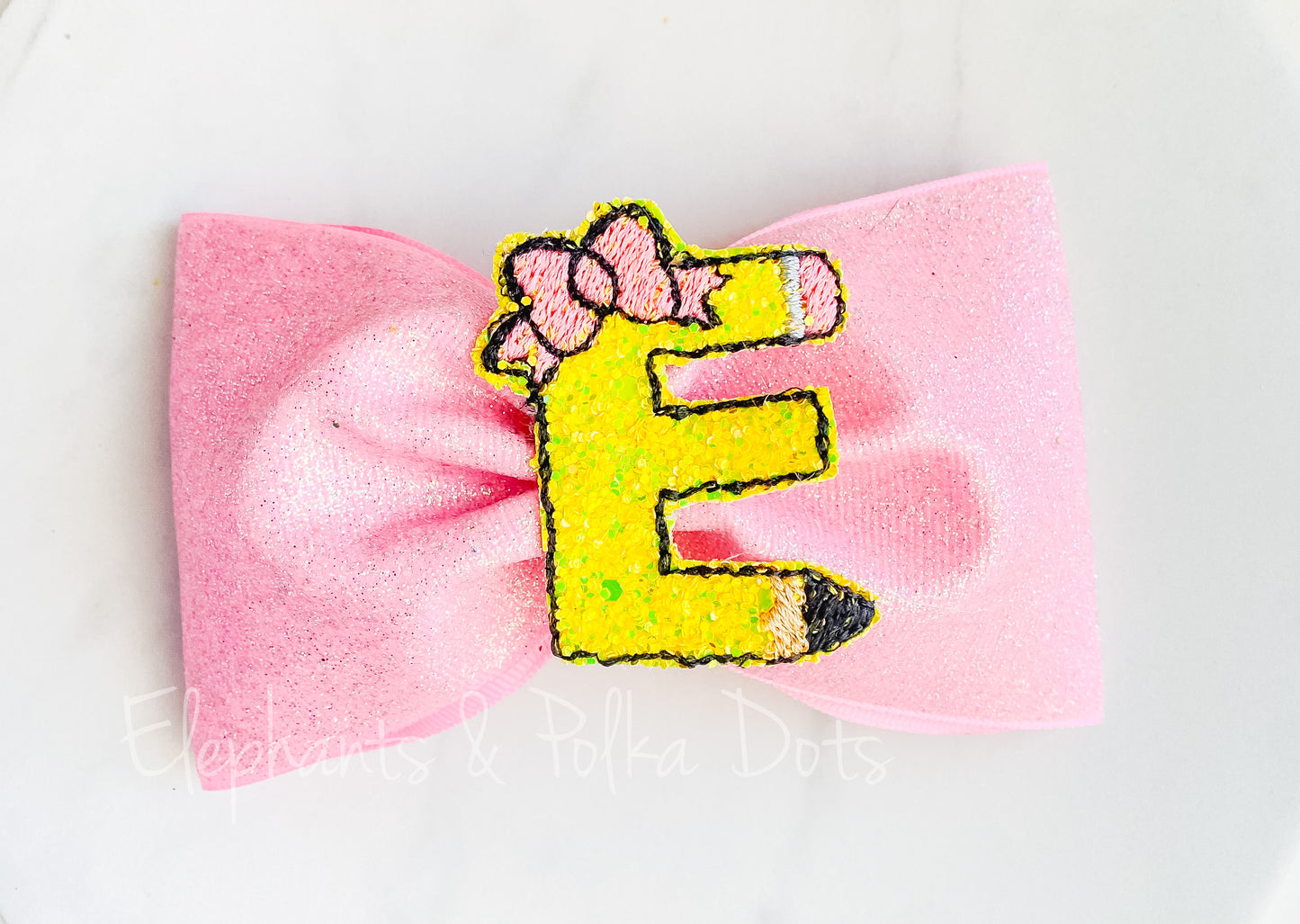 Glitter Monogram Hair Bow