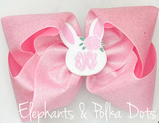 Glittery Pink Easter Hair Bow