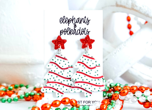 Christmas Tree Cake Earrings