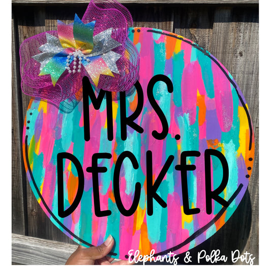 Abstract Classroom Door Hanger