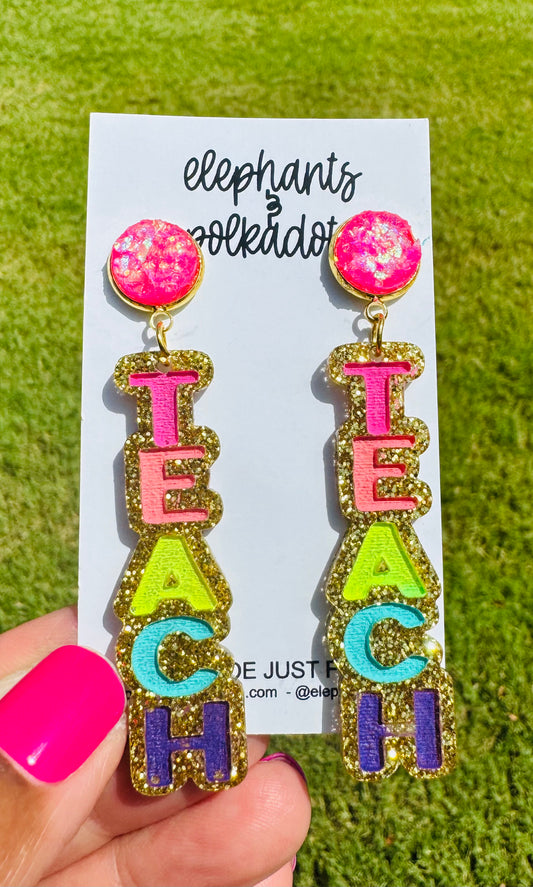 Sparkly Teach Earring