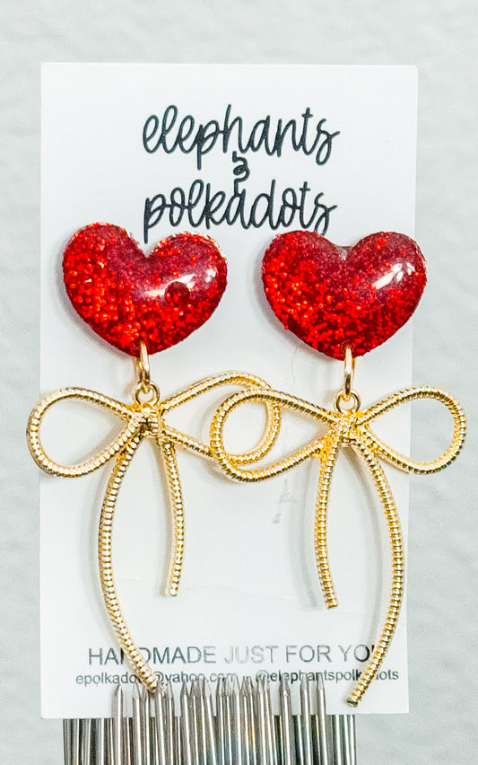 Hearts and Bows Earrings