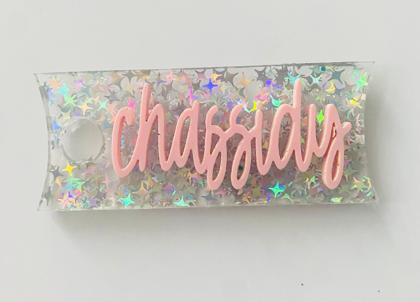 Custom tumbler nameplate for Pam