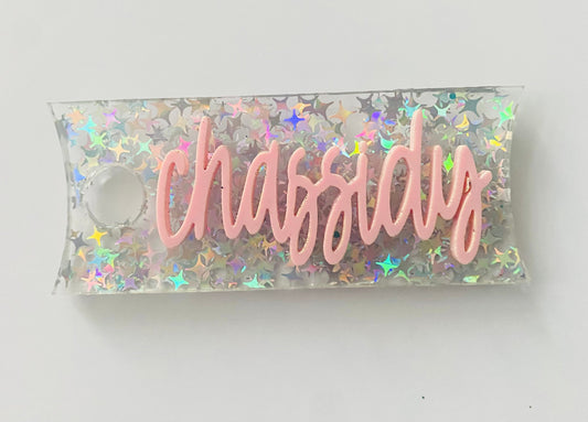 Custom tumbler nameplate for Pam