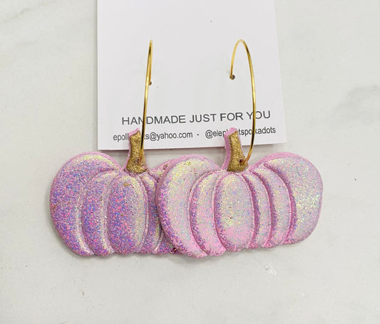 Iridescent pumpkin earrings