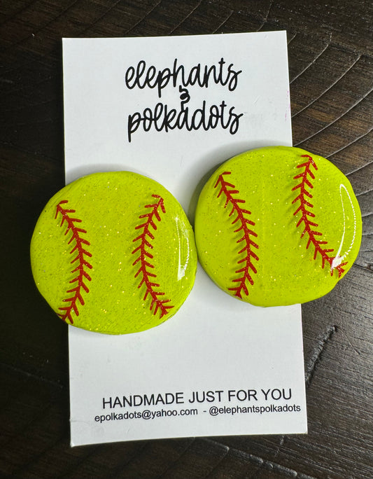 Softball earrings