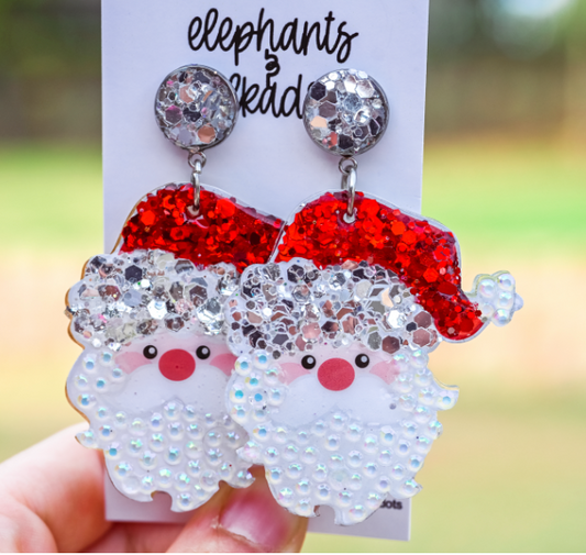 Texture Santa Earrings