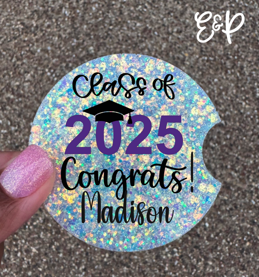 Graduation Car Coasters Set