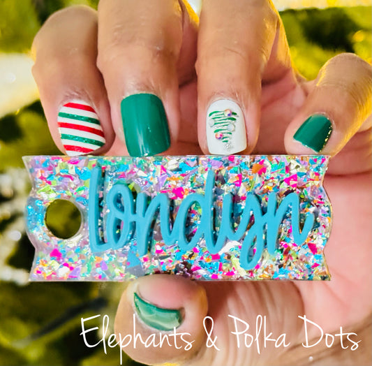 Chunky Glitter Custom tumbler nameplate
