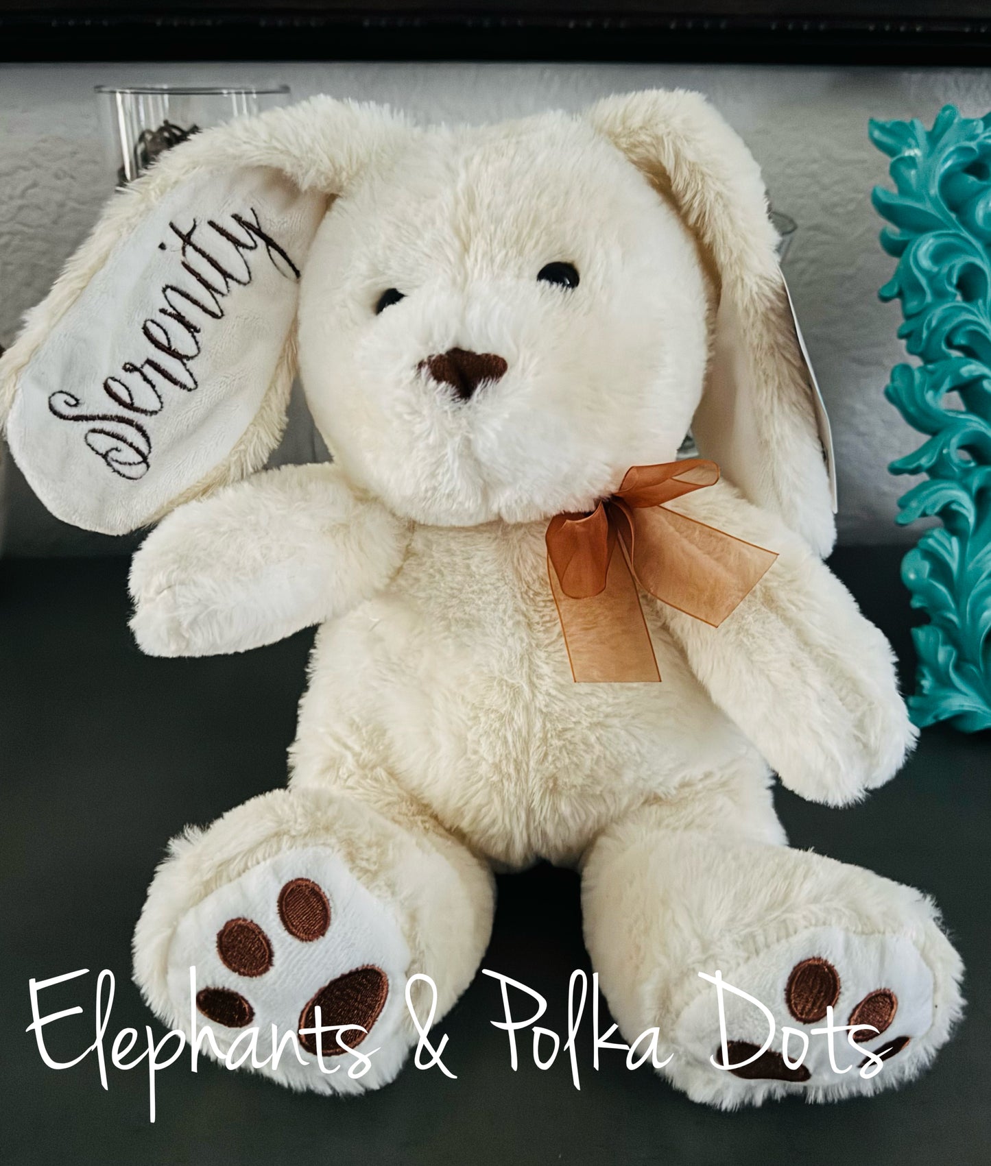 Embroidered Stuffed Bunny for Heather