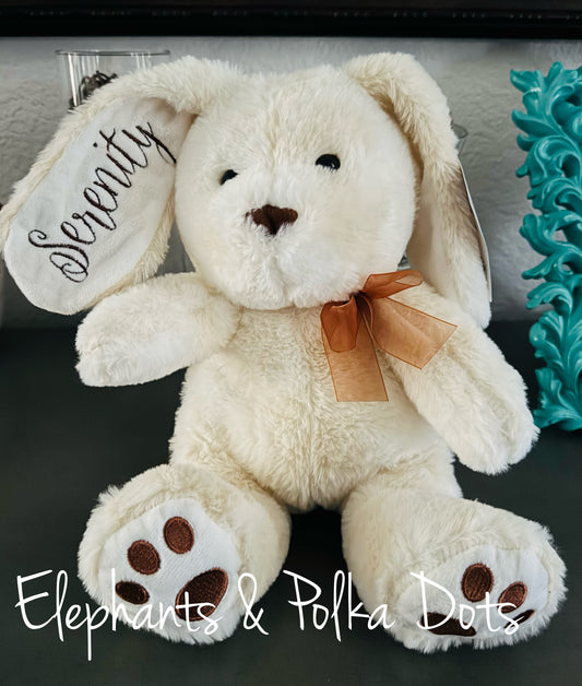Embroidered Stuffed Bunny for Heather