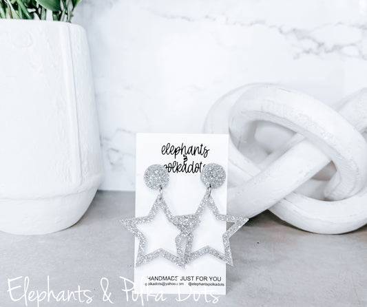 Glitter Star Earrings