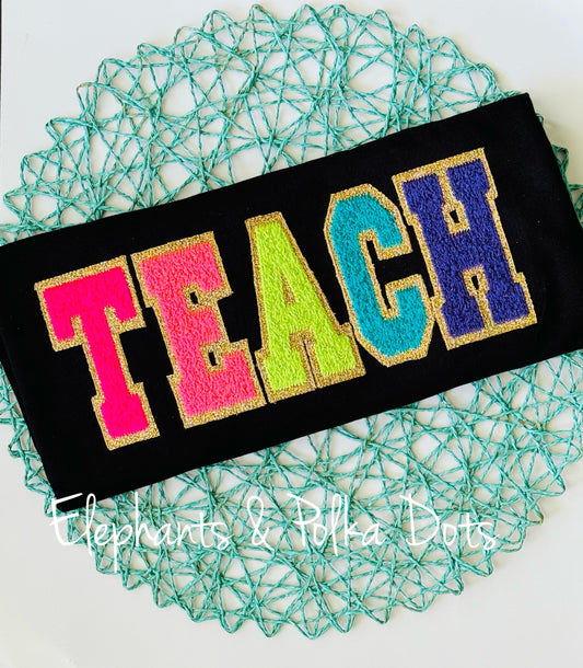 Faux Chenille Teach Shirt