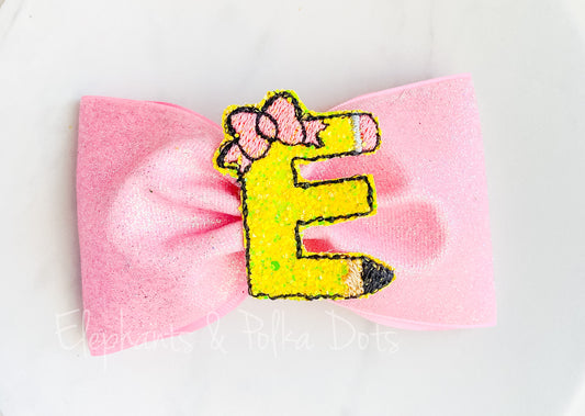 Glitter Monogram Hair Bow