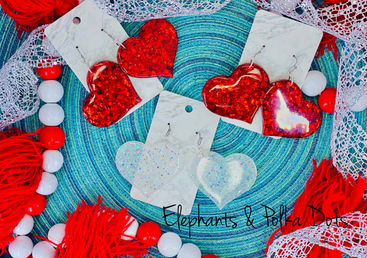 Glitter Heart Earrings