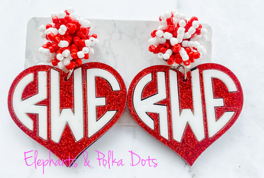 Monogram Heart Earrings
